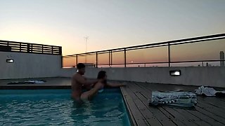 Cumming a Lot in the Pool at Sunset - Accounter Adventures