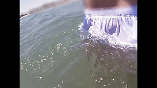 People on the beach freak out when I get wet in shorts