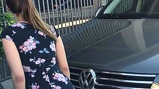 Busty Czech amateur fucks outdoor in public
