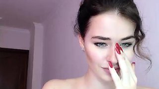 Busty brunette from dildo ohmibod masturbating on webcam