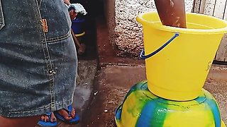 Bathing My Pregnant GF Outdoor, Dirty Environment Vibes
