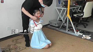 Chinese bondage in white socks
