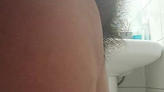 Mature Showing Her Fat Hairy Pussy