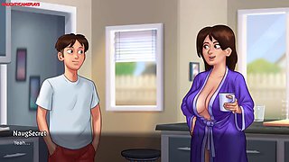 Naughty Dude Hits The Spot With His Hot Sexy Landlady MILF During Sensual Massage -  Summertime Saga 05