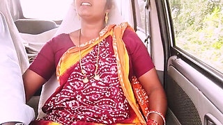 Telugu Step Mom Car Sex Long Drive for Sex with Step Son, Telugu Dirty Talks.