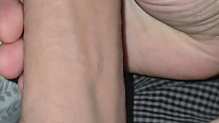 Step mom saw step son erection and handjob his dick