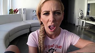 Blowjob blond slut deepthroat with cumshot
