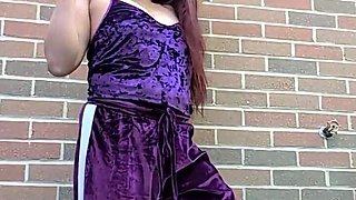Morning Smoke in My Purple Velour Outfit