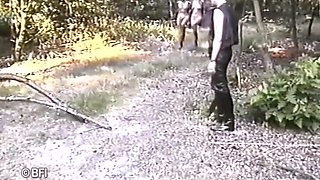 Outdoor Punishing Lesson In The Forest