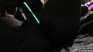 Glowstick Gaping Her Pussy with Closeups