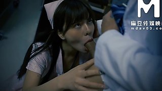 Beautiful Chinese Nurse Serves Doctor's Cock