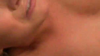 Brunette teen sucks and fucks big cock in the bed