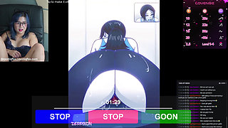 Cutie Asian Streamer Gabbi Masturbating to Girls Masturbating Playing Gooning Game Ruined Orgasms