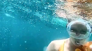 Snorkel Slut in Paradise - Underwater Flash & Naughty Tease