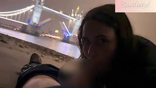 Blowjob on London bridge with egg sucking