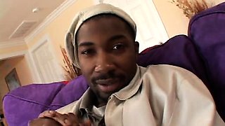 Hardcore interracial babe sucks and fucks big black cock