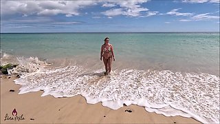 Too Hot?! Public Piss in the Sand, in a Bikini on the Beach!!!