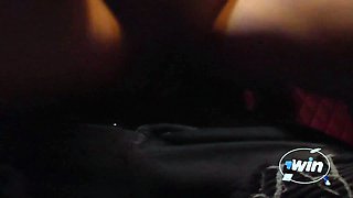 Fucking her pussy on my manhood in car at night.