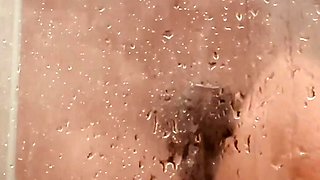 Girl Being Filmed While Taking a Shower, Showing off Her Hairy Pussy.