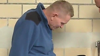 Hot brunette loves double penetration and ass to mouth in bathroom