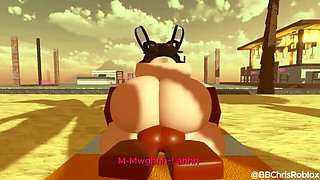 Big Black Cock Fucking Cute Bunny in Roblox Style