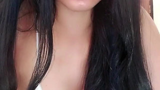 Horny Girl Sitting on Couch While Masturbate and Got Squirting on Cam