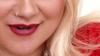 Blonde Czech girl Marilyn Sugar masturbates in sheer pantyhose