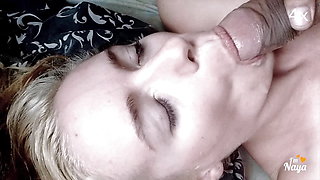 Amazing Stepdaughter eats stepdad's cum in close up and slow motion 2x, 4x.