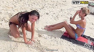 Tiffany and her female friend visit Thai beach