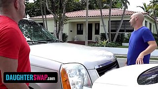 Daughterswap - naughty teenie best friends joselin kelly and raylan ann swap and pound their insane step-fathers