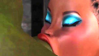 Young anal sex slave gets fucked by a big green monster