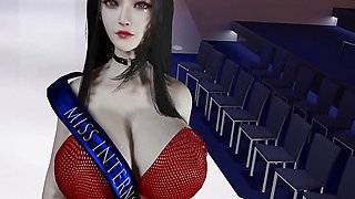3D super sexy Asian model got fucked hard by her boss
