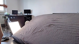 Sexy Mom Dances Naked Around the House. Sexy Brunette Does a Workout at Home Naked.
