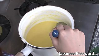 Stepmom masturbating in the dojo with her big dick stepson