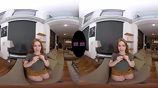 Guess What Is The Color Of My Panties - Cute Redhead Solo Masturbation