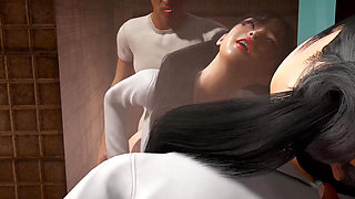 3D BBW Mature MILF Cheating with BBC in the Bathroom