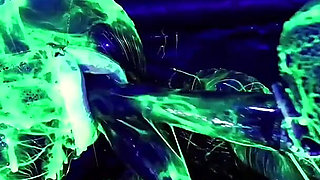Rubber Double Fisting with Uv Slime