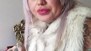 Tattooed blonde smokes 2