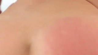 Skinny blonde teen sucks off her big muscle stepdad