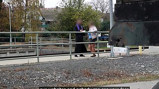 Fat bigtitted slut pussydrilled in van