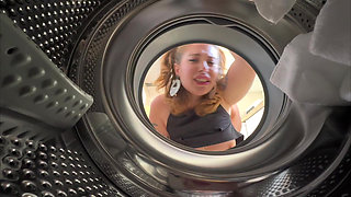 Destroying Her Pussy While She Was in the Washing Machine