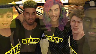 Busty cartoon characters in wild ecchi scenes