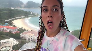 Public Exposure On Ferris Wheel - Strange Girl Helps Me In Her Mouth With Katty West