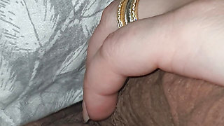 German step mom grabs with a hand step son balls and dick