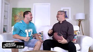Wondrous brazilian seduces her big stepbrother in front of their step-dad while observing the finals