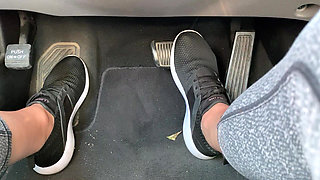 Pedal Pumping in Tennis Shoes by Ivys Feet