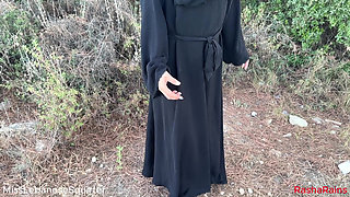 A Lebanese woman couldn't wait, so she decided to fuck herself in nature