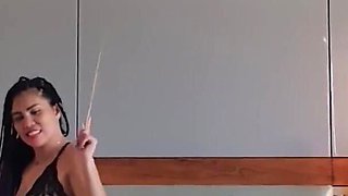 Asian Dominatrix Punishing Slave with Whip