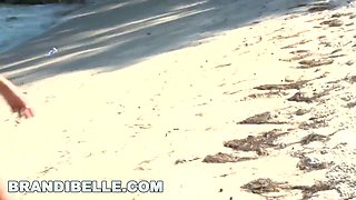 Brandi Belle & her friends Katie Michaels & Elena Cole get wild on the beach