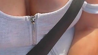 Compilation - Wifey Flashing Her Tits in the Car